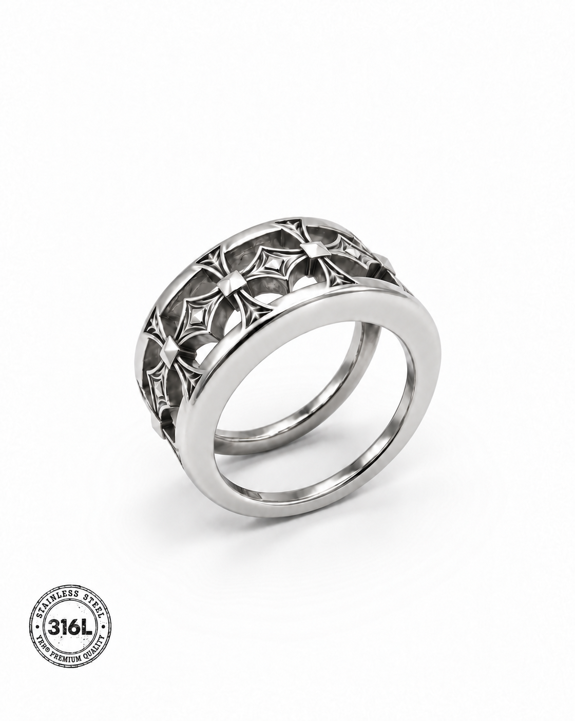 YRH® 05 Ring Jacket in 316L stainless steel — smart ring jacket for Oura Gen 5, by yoreh®