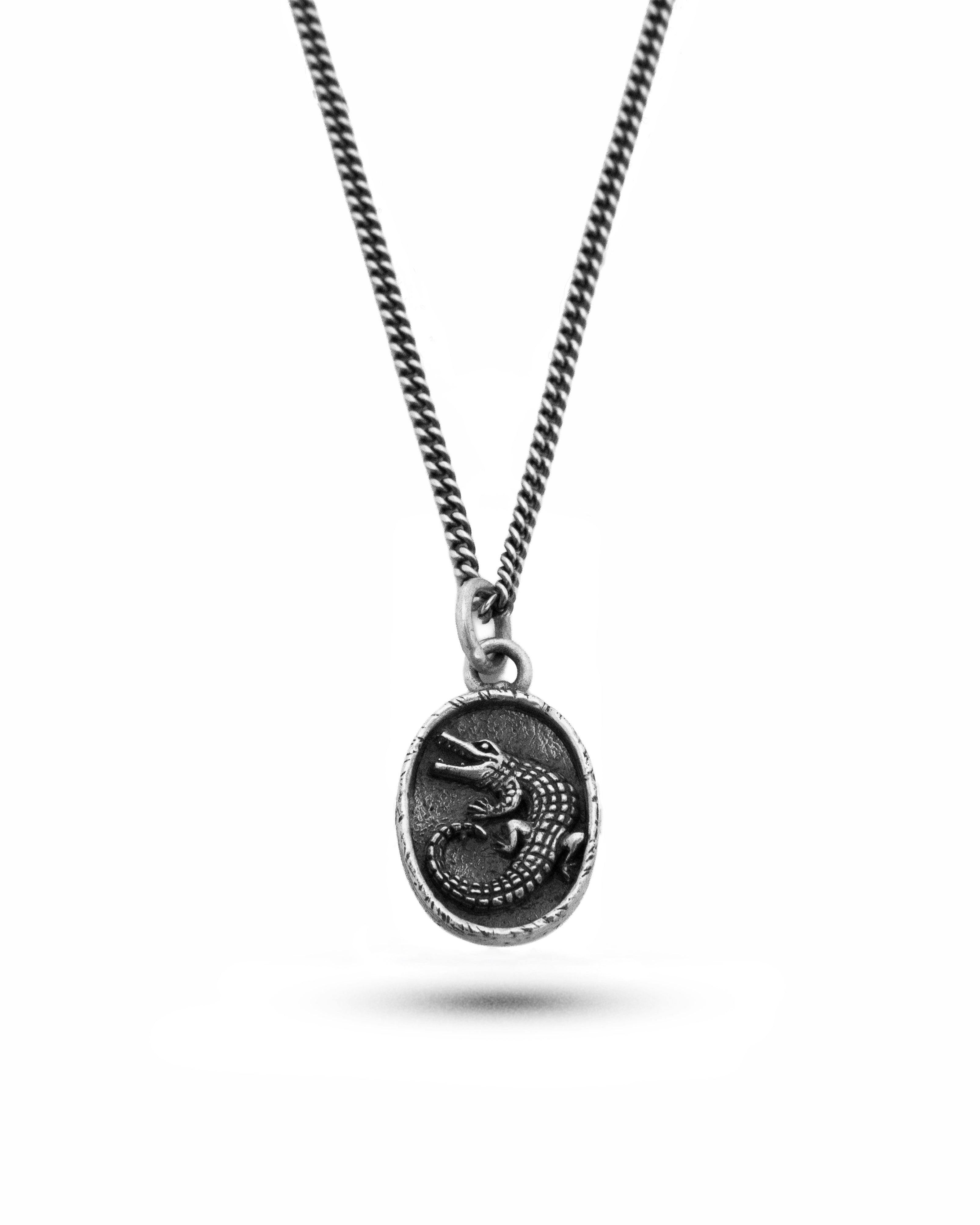 Croc Pendant | Silver