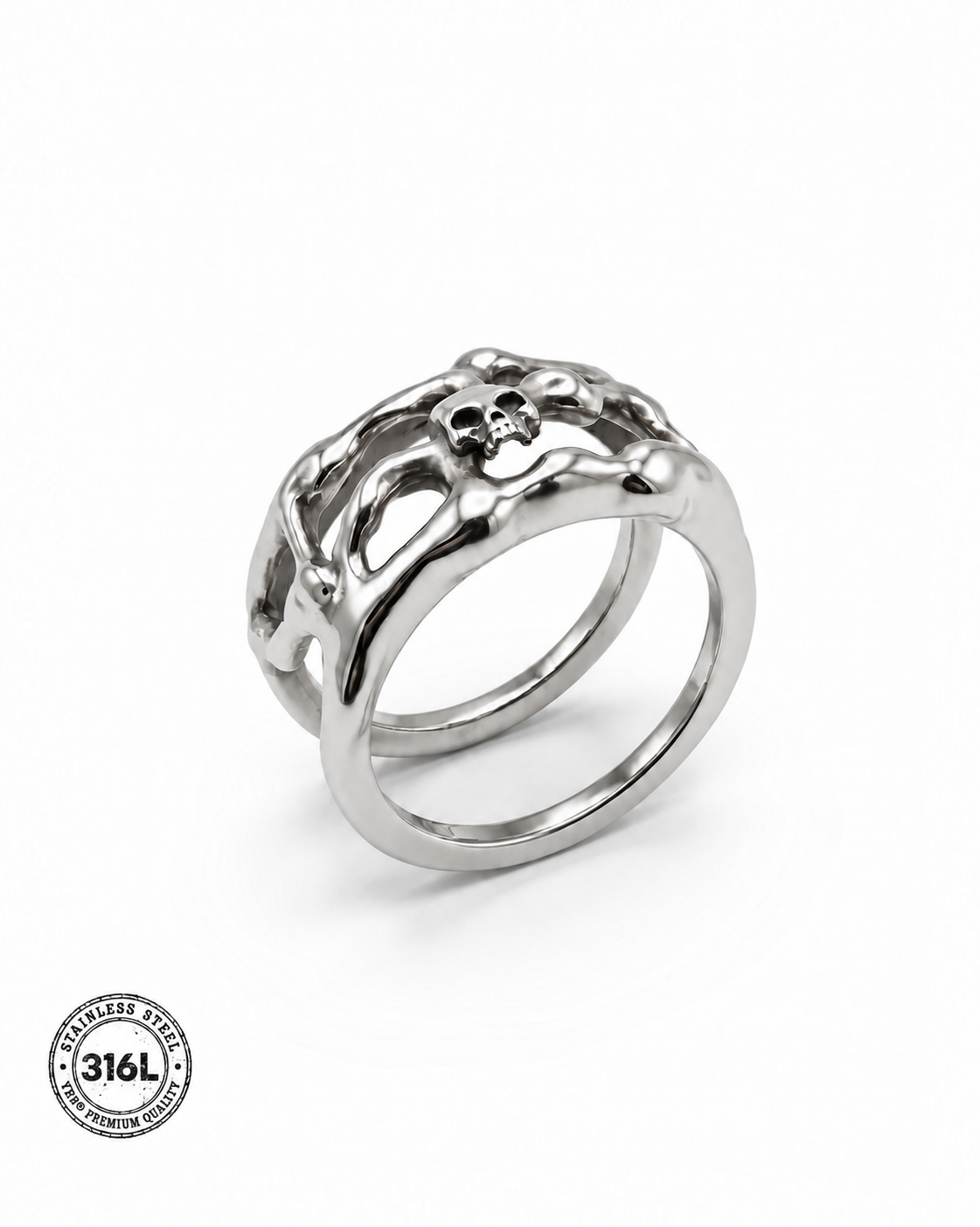 YRH® 04 Ring Jacket in 316L stainless steel — smart ring jacket for Oura Gen 5, by yoreh®
