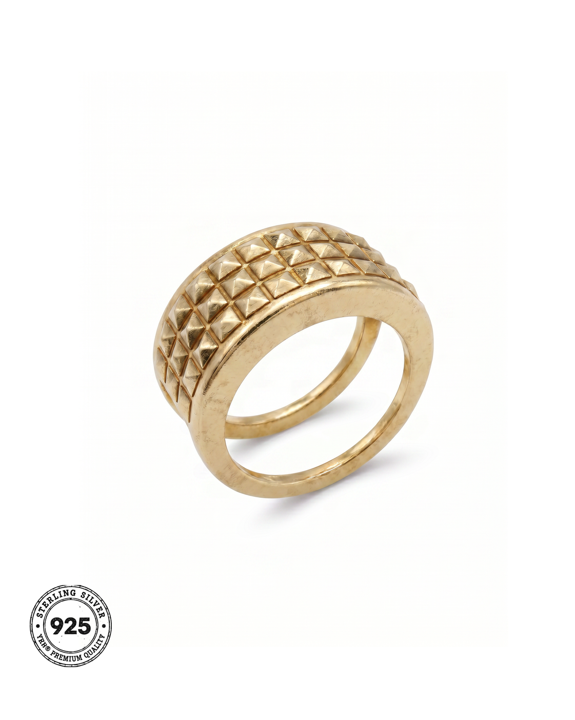 YRH® 06 Ring Jacket in recycled 925 silver in 18k gold, smart ring jacket, compatible with Oura and RingConn, by yoreh®